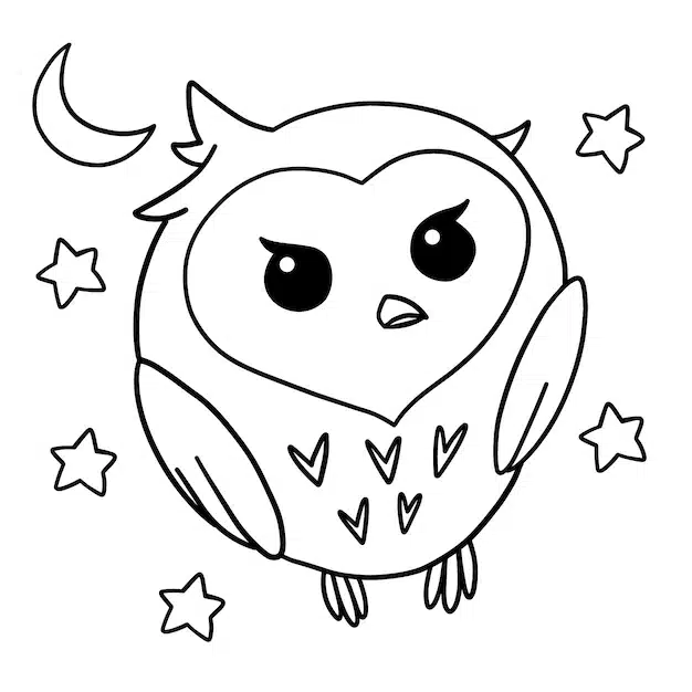 hand drawn flat design owl outline 23 2149254118