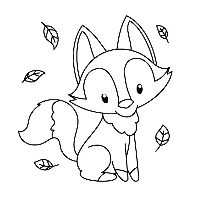 hand drawn fox outline illustration 23 2149265142