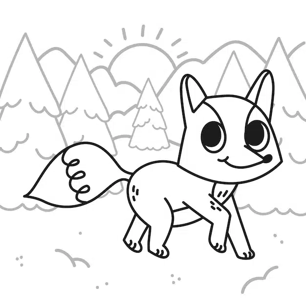 hand drawn fox outline illustration 23 2149270770