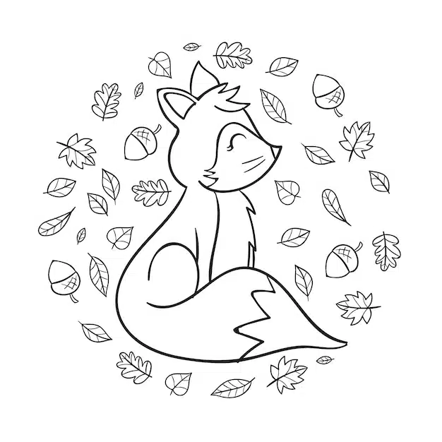 hand drawn fox outline illustration 23 2149272724