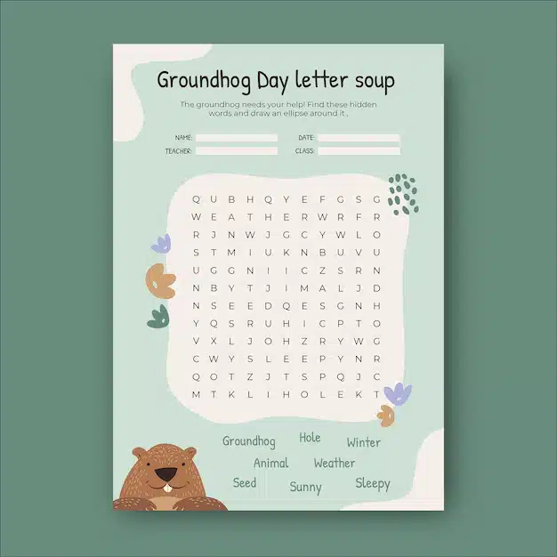 hand drawn groundhog day worksheet 23 2149267363