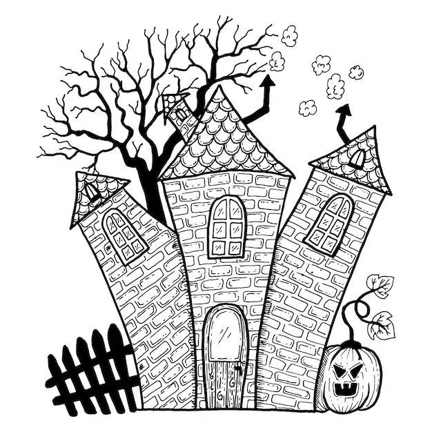 hand drawn halloween house 23 2148633739