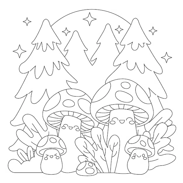 hand drawn mushroom illustration 23 2151183082