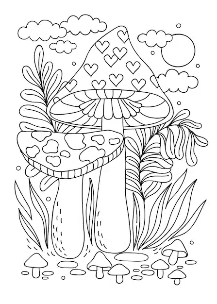 hand drawn mushroom illustration 23 2151226711