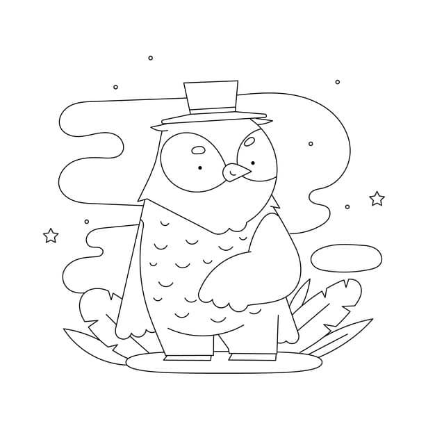 hand drawn owl outline illustration 23 2149294288