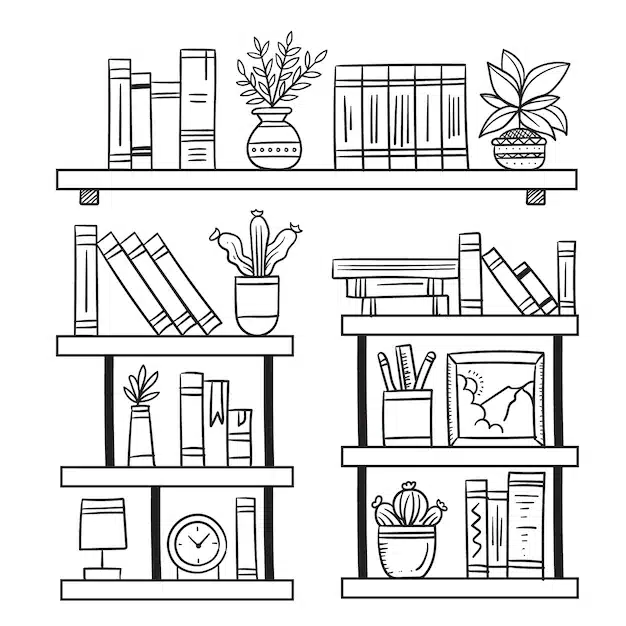 hand drawn shelf outline illustration 23 2150382581