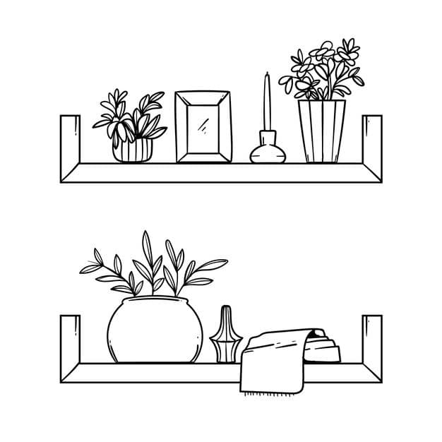 hand drawn shelf outline illustration 23 2150394811