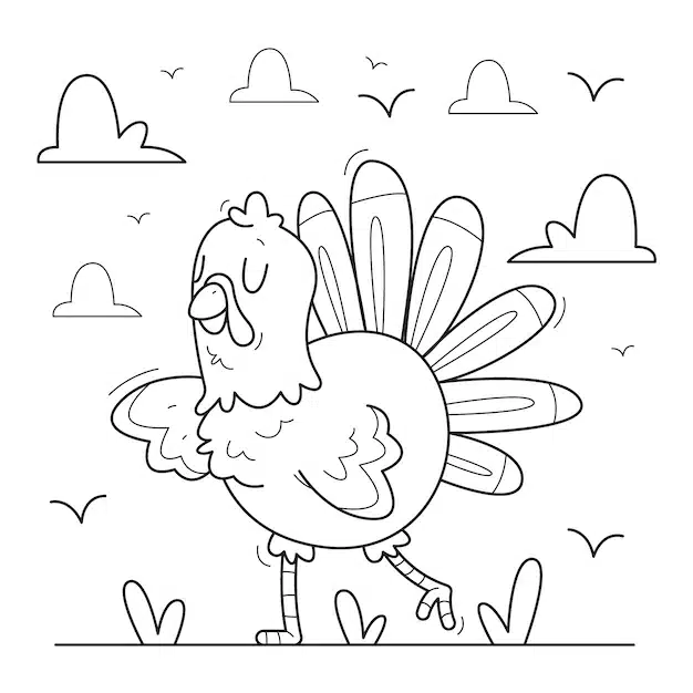 hand drawn turkey outline illustration 23 2149278800