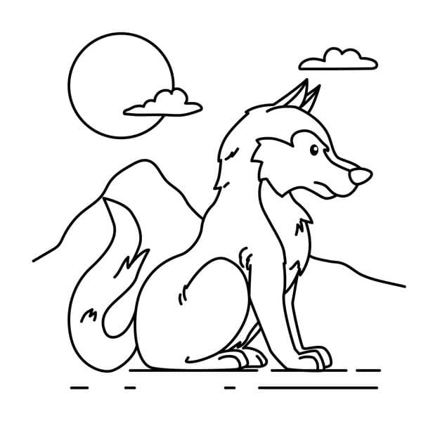 hand drawn wolf outline illustration 23 2149263798