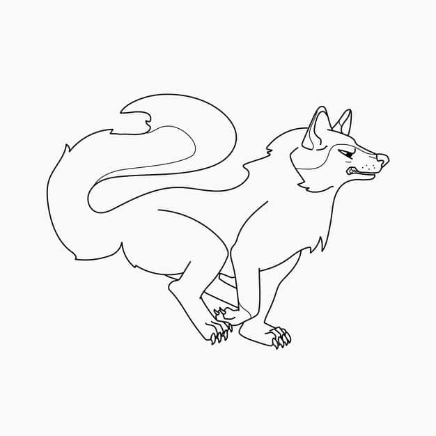 hand drawn wolf outline illustration 23 2149302298