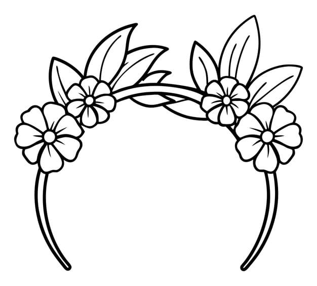 headband made flowers leaves line art 1091658 2477