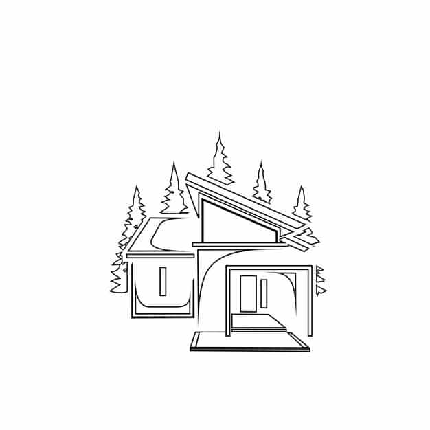 house trees outline design logo 571469 293