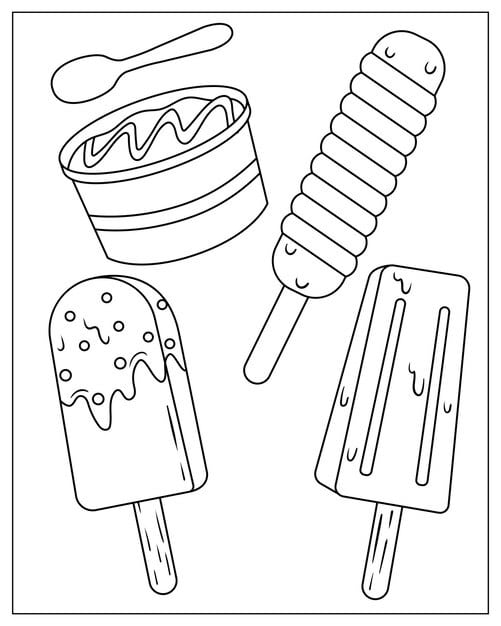 ice cream variant coloring pages kids 1284710 68