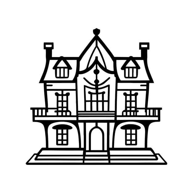 line illustration victorian castle 272293 1046