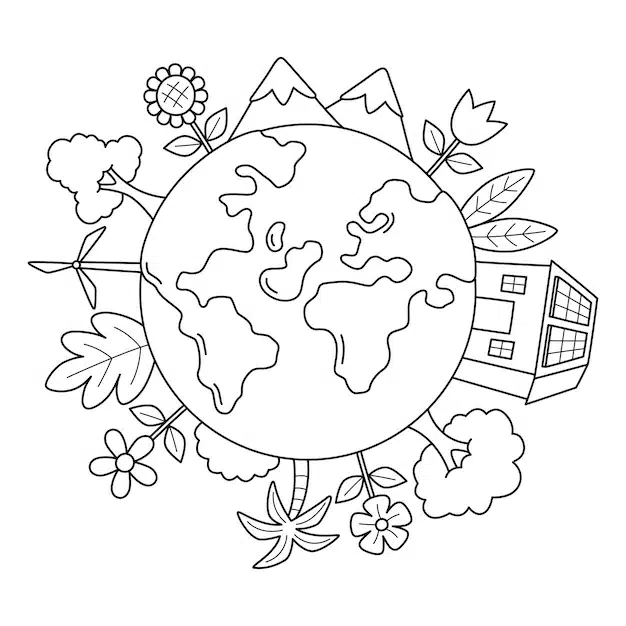 love earth isolated coloring page kids 576561 6948