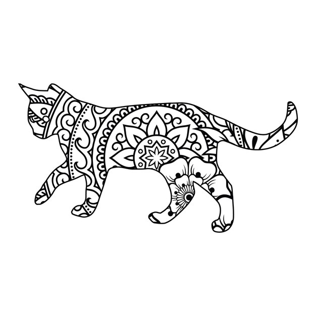 mandala cat coloring page kids 644290 545