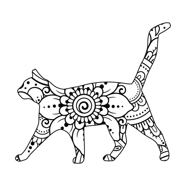 mandala cat coloring page kids 644290 572