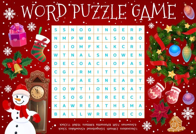 merry christmas word puzzle with holiday symbols 8071 51837