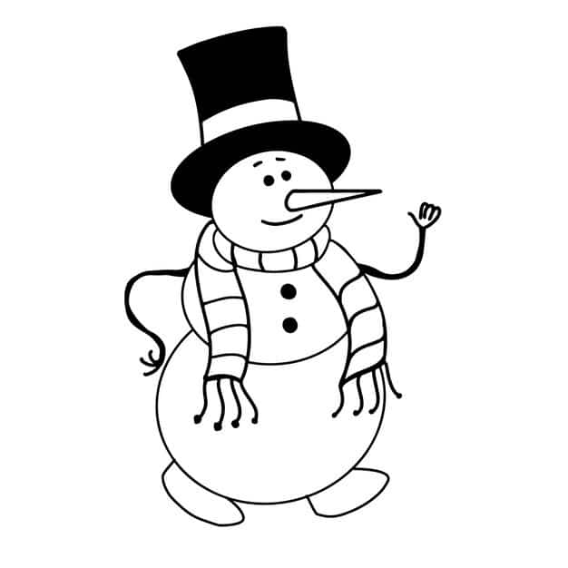 merry snowman top hat scarf shows thumbs up like christmas children s toy sketch 666729 376