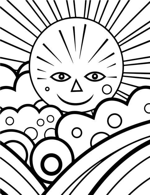 minimalist mindfulness coloring page relaxing coloring page with sky animal landscape others 1122461 1625