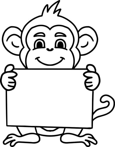 monkey holding blank piece paper 1375 73679