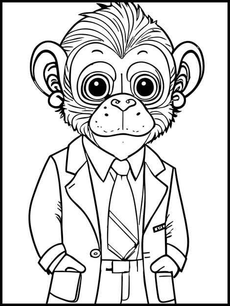 monkey suit coloring page 1322393 483