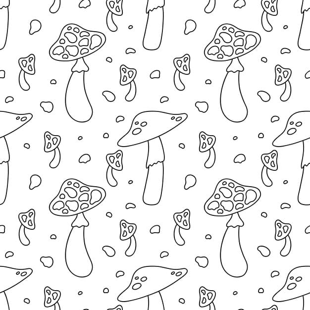 mushroom seamless pattern amanita muscaria fly agaric magic wonderful mushroom backdrop 653477 541