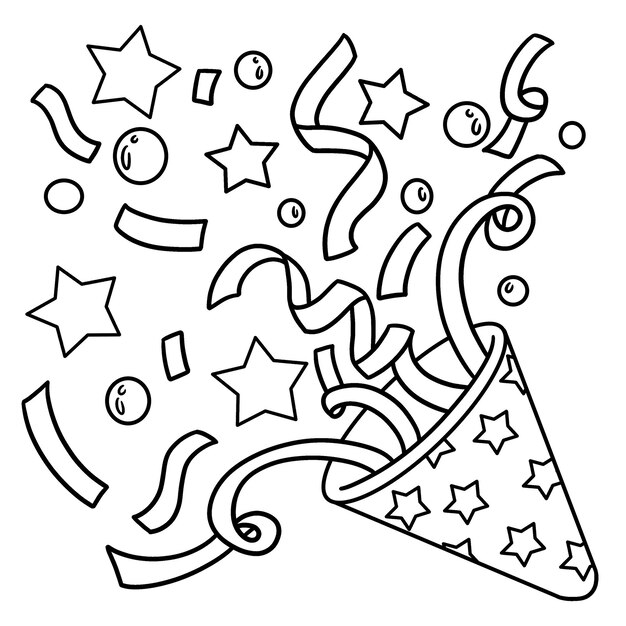 new year confetti isolated coloring page kids 576561 4356