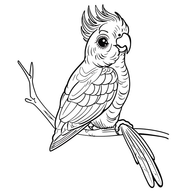 parrot clipart black white colouring pages kids 1166890 10890