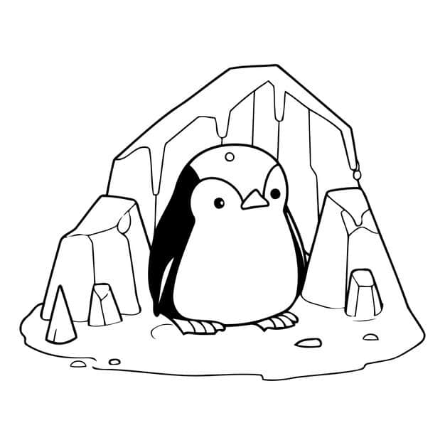 penguin ice floe cartoon vector illustration 1151 105190