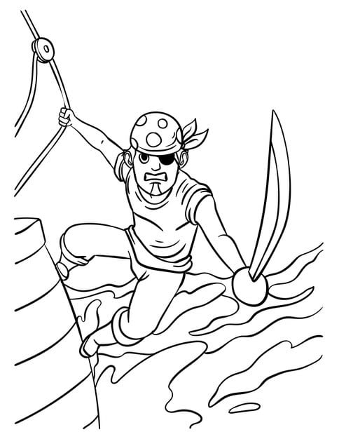 pirate holding sword isolated coloring page 576561 6782