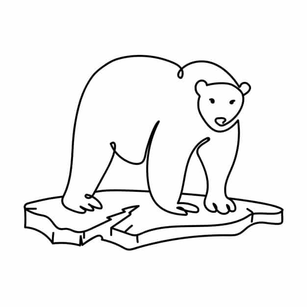 polar bear ice floe line art drawing vector 549497 1093