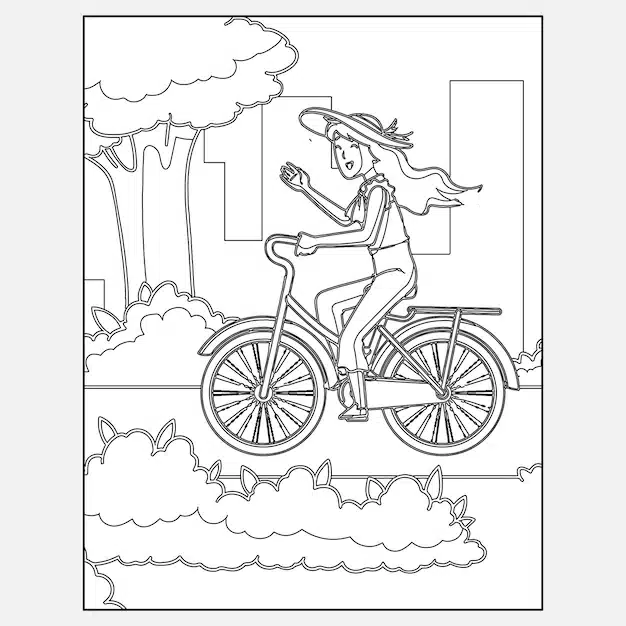 printable bicycle coloring pages kids 620995 117