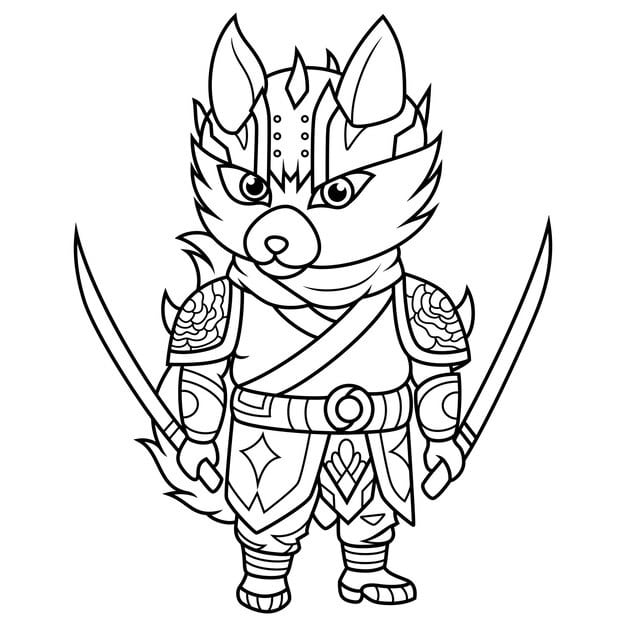 raccon warrior mascot line art 408559 178