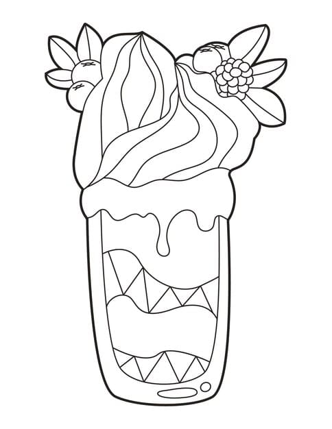 raspberry blueberry berry ice cream glass coloring page 649275 163