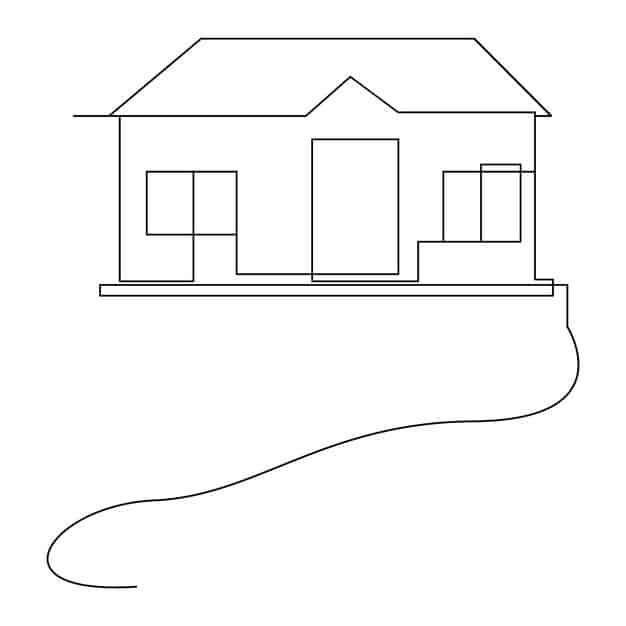 residential private house one continuous line drawing logo illustration minimalist pro vector 1108754 463