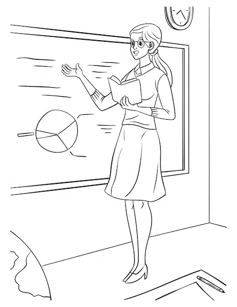 school teacher coloring page kids 576561 5580