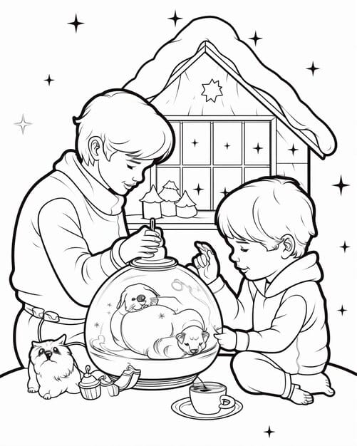 simple christmas coloring page kids 961875 288589