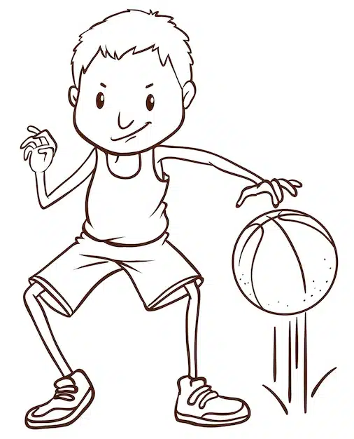 simple sketch basketball player 1308 83443