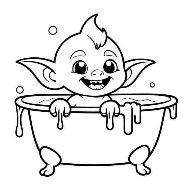 simple vector illustration goblin kids colouring worksheet 925324 12172