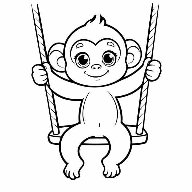 simple vector illustration monkey doodle toddlers coloring activity 925324 6325