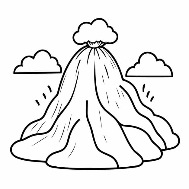 simple vector illustration volcano toddlers colouring page 925324 9862