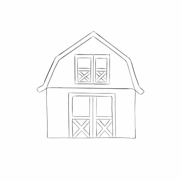 sketch farm hangar simple vector illustration doodle style 637480 1333