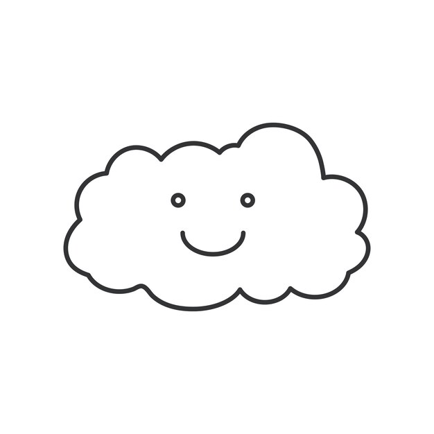 smiling cloud icon illustration outline style 423614 1780