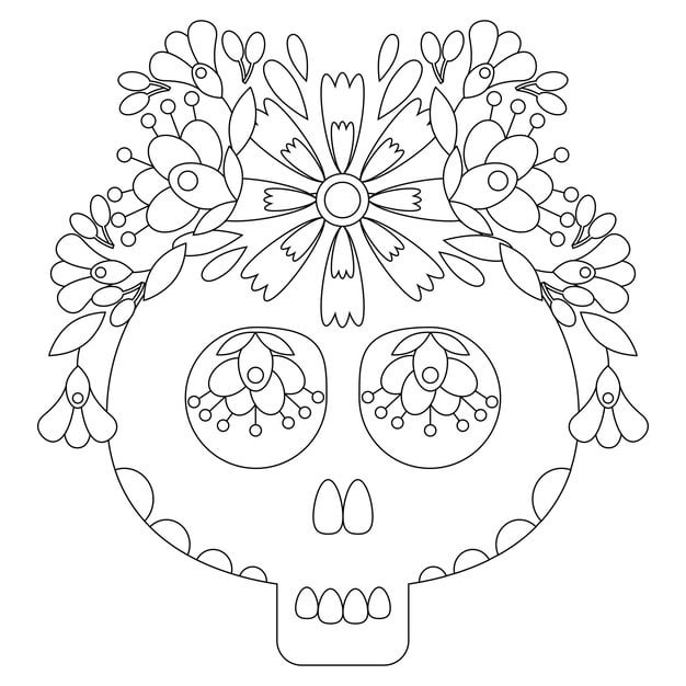 sugar skull mexican coloring page 535126 1594