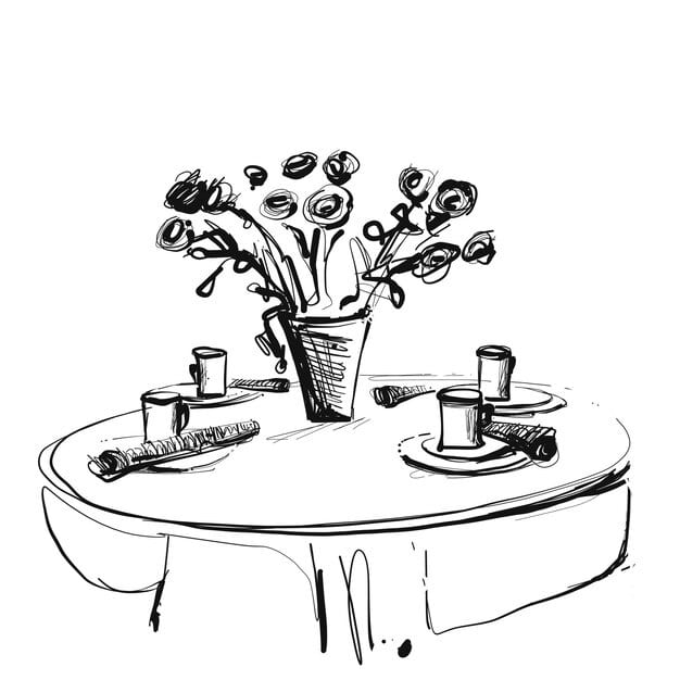 table setting set weekend breakfast dinner interior sketch 663914 82