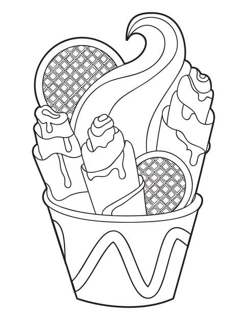 thai ice cream with cookies coloring page 649275 161