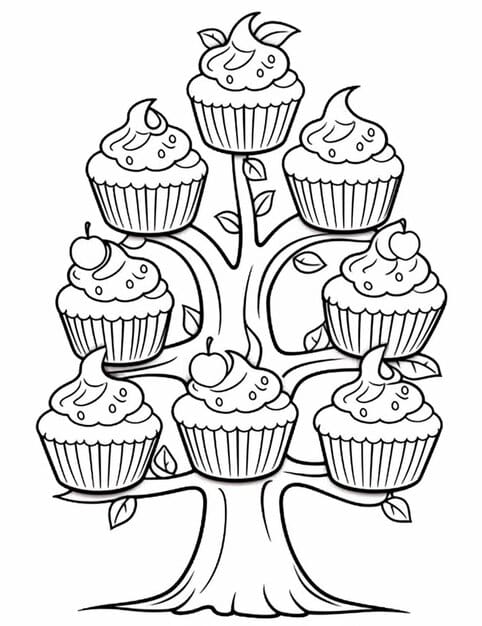 tree with cupcakes it cherry top generative ai 902846 127804