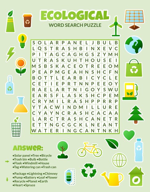 vector ecological word search puzzle game kids earth day word search quiz 450469 1081