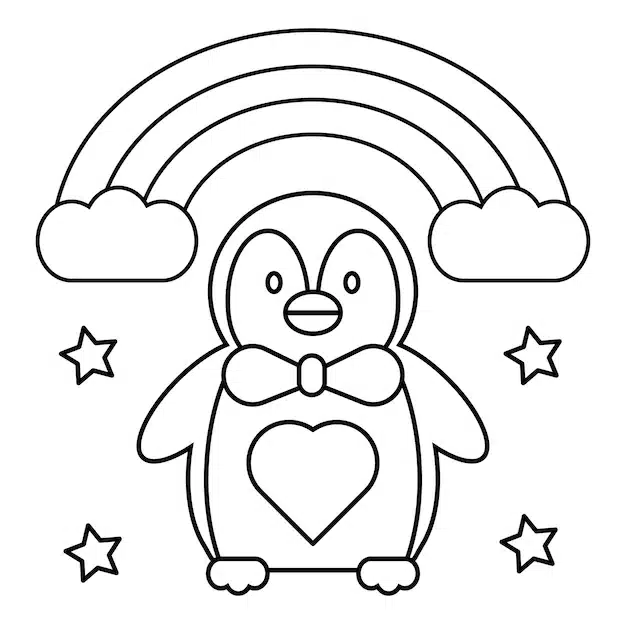 vector hand drawn penguin kawaii coloring page kids llustration 905661 48